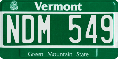 VT license plate NDM549