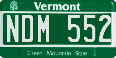 VT license plate NDM552