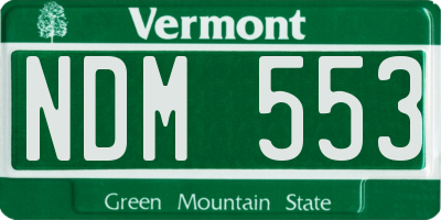 VT license plate NDM553