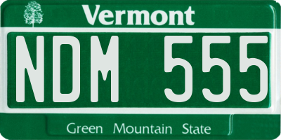 VT license plate NDM555