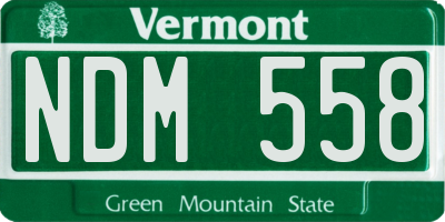 VT license plate NDM558