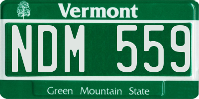 VT license plate NDM559