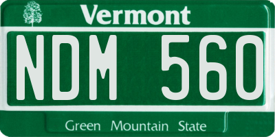 VT license plate NDM560