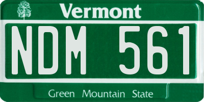 VT license plate NDM561