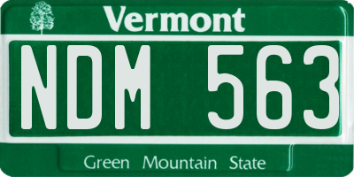VT license plate NDM563