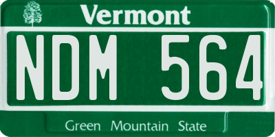 VT license plate NDM564