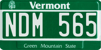 VT license plate NDM565