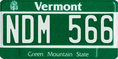 VT license plate NDM566