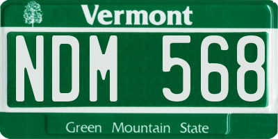 VT license plate NDM568