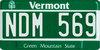 VT license plate NDM569