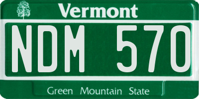 VT license plate NDM570