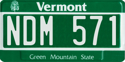 VT license plate NDM571