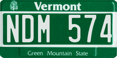 VT license plate NDM574