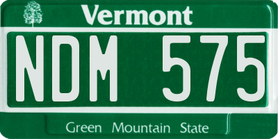 VT license plate NDM575