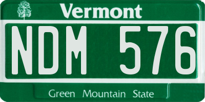 VT license plate NDM576