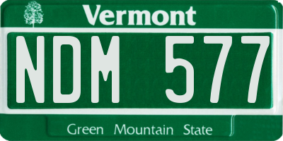 VT license plate NDM577