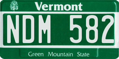 VT license plate NDM582