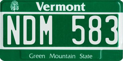 VT license plate NDM583