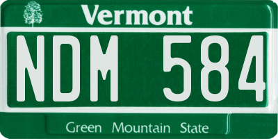 VT license plate NDM584