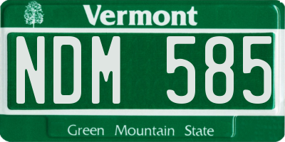 VT license plate NDM585