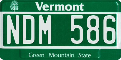 VT license plate NDM586