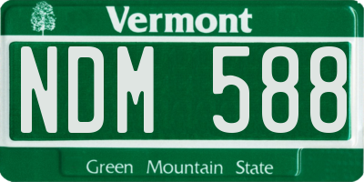 VT license plate NDM588
