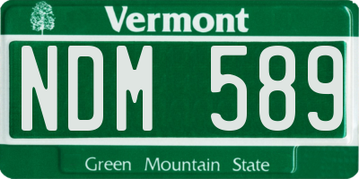 VT license plate NDM589