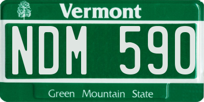 VT license plate NDM590