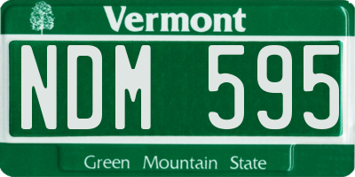 VT license plate NDM595