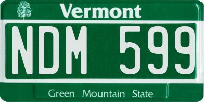 VT license plate NDM599