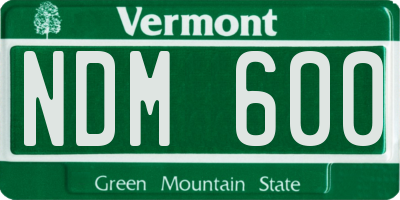 VT license plate NDM600