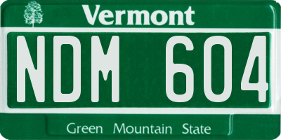 VT license plate NDM604