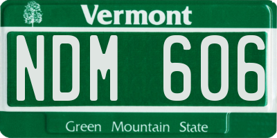 VT license plate NDM606