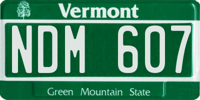 VT license plate NDM607