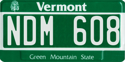 VT license plate NDM608