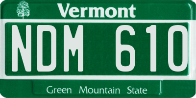 VT license plate NDM610