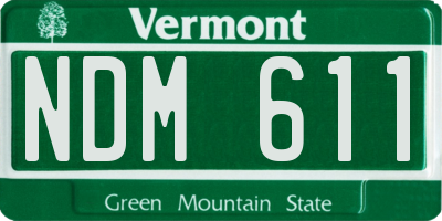 VT license plate NDM611