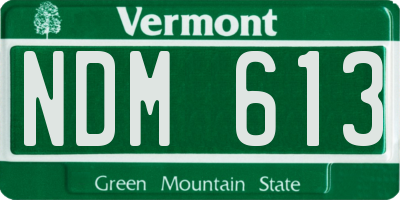 VT license plate NDM613