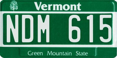 VT license plate NDM615