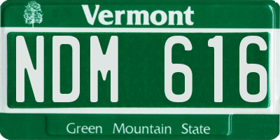 VT license plate NDM616