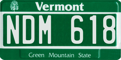 VT license plate NDM618