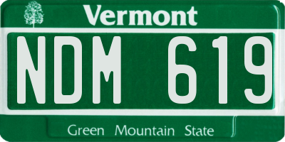 VT license plate NDM619