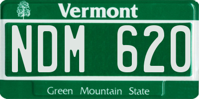 VT license plate NDM620