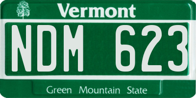 VT license plate NDM623