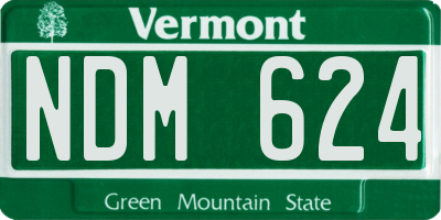VT license plate NDM624