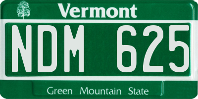 VT license plate NDM625