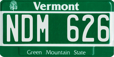 VT license plate NDM626
