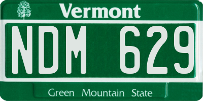 VT license plate NDM629