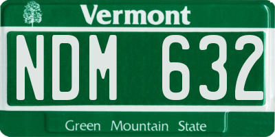 VT license plate NDM632