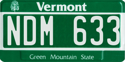VT license plate NDM633